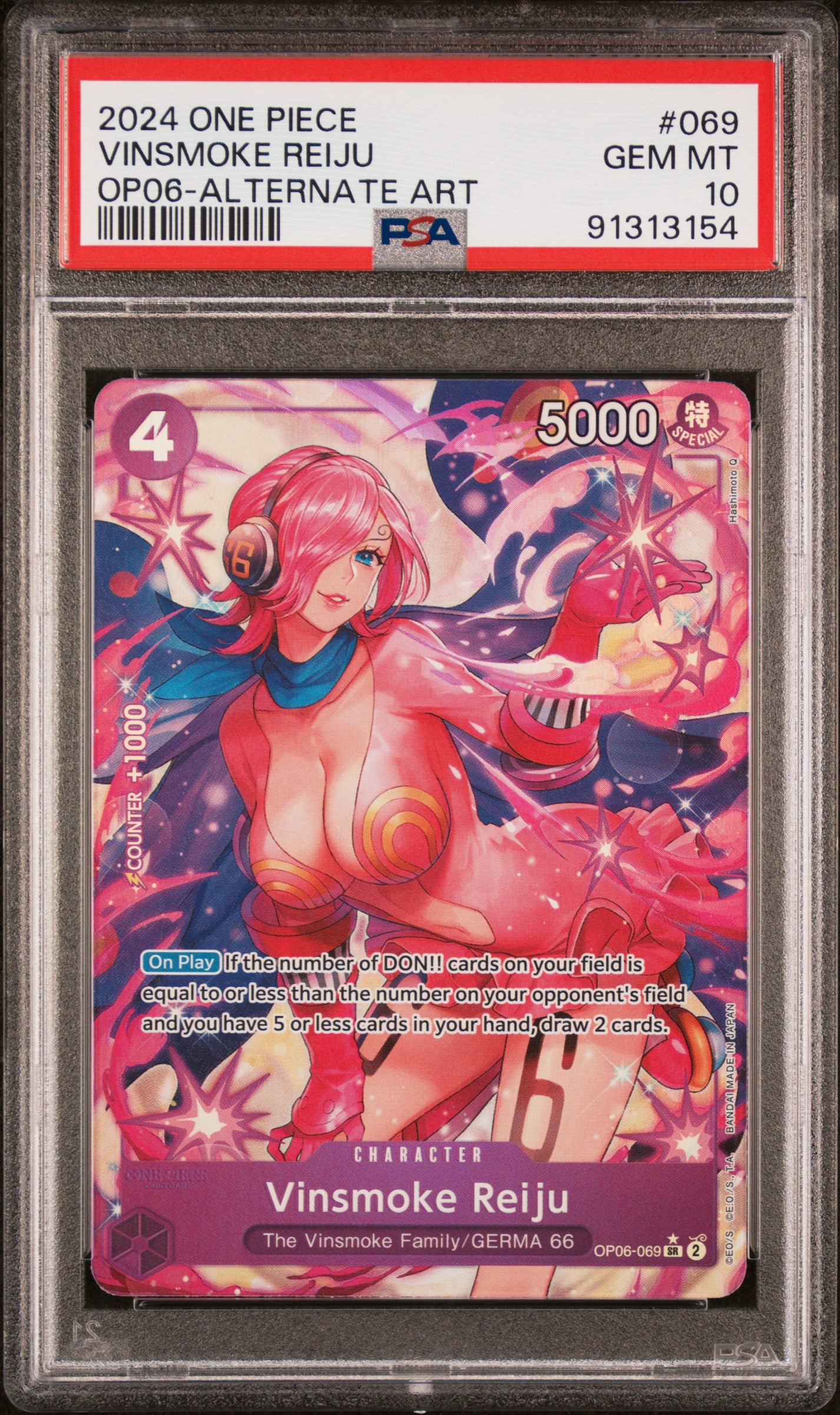 Wings of the Captain  OP06-069 PSA10 #91313154 Vinsmoke Reiju (069) (Alternate Art)  - Foil - Super Rare