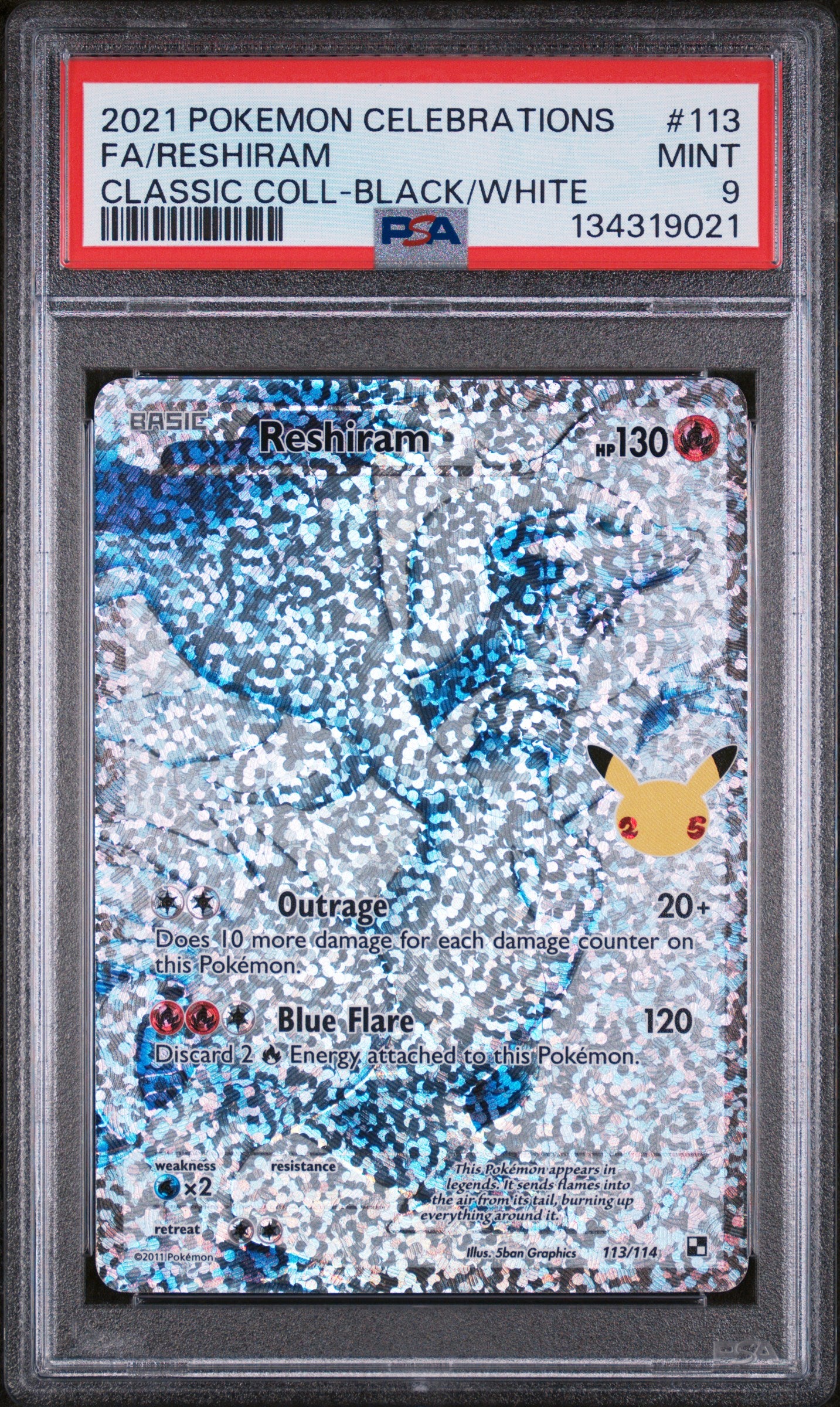 Celebrations Classic Collection  113/114 PSA9 #134319021 Reshiram  - Holofoil - Classic Collection