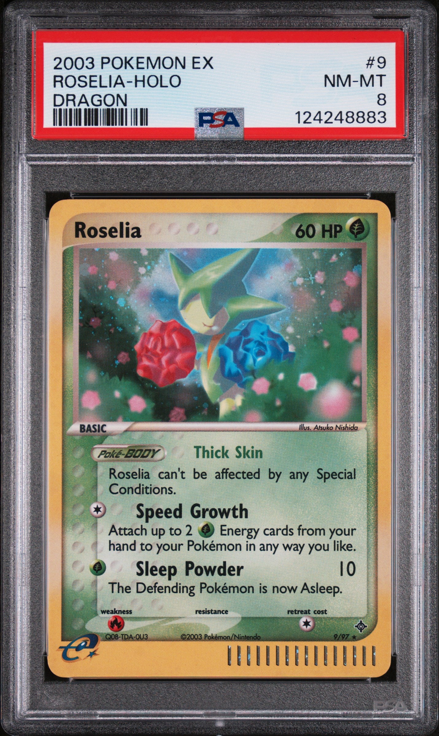 Dragon  009/97 PSA8 #124248883 Roselia  - Reverse Holofoil - Holo Rare