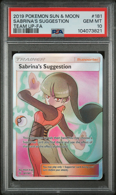 SM  Team Up  181/181 PSA10 #104073821 Sabrina's Suggestion (Full Art)  - Holofoil - Ultra Rare