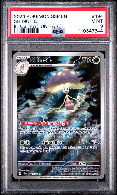 SV08 Surging Sparks  194/191 PSA9 #110347344 Shiinotic  - Holofoil - Illustration Rare
