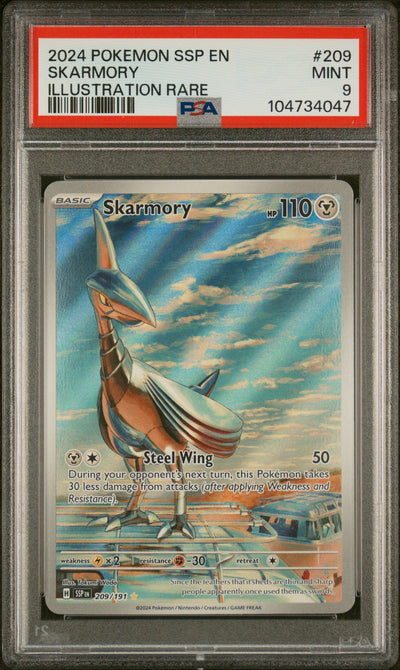 SV08 Surging Sparks  209/191 PSA9 #104734047 Skarmory  - Holofoil - Illustration Rare