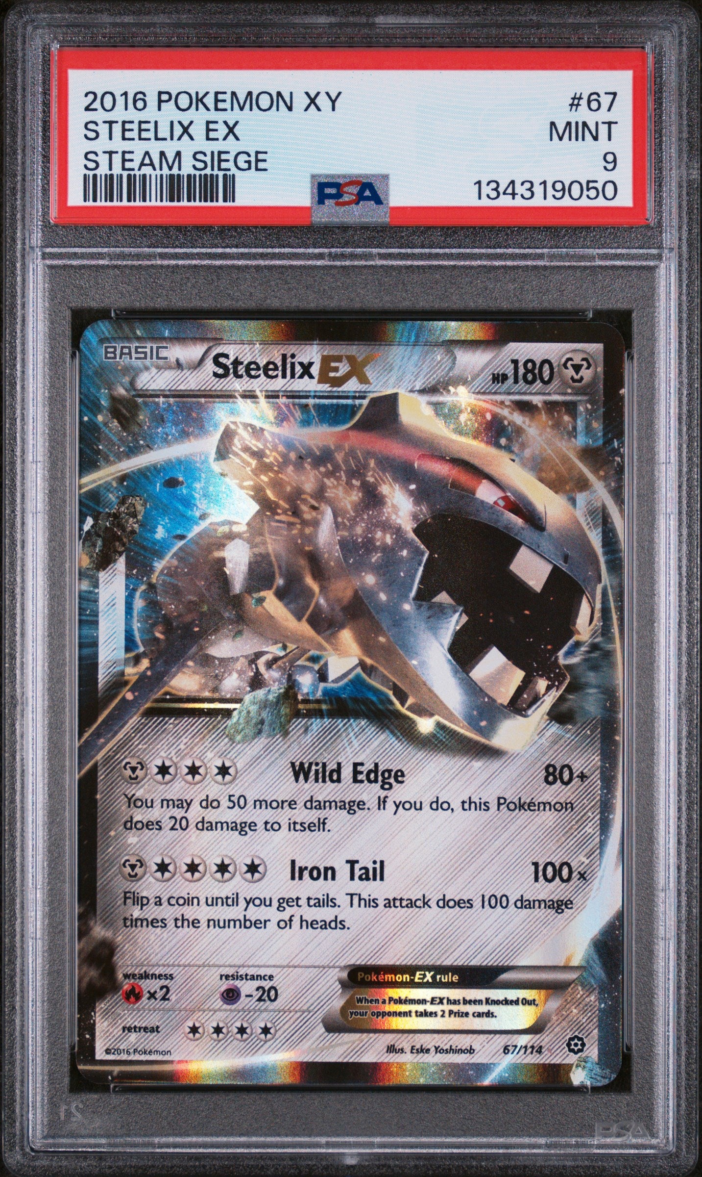 XY  Steam Siege  067/114 PSA9 #134319050 Steelix EX  - Holofoil - Ultra Rare