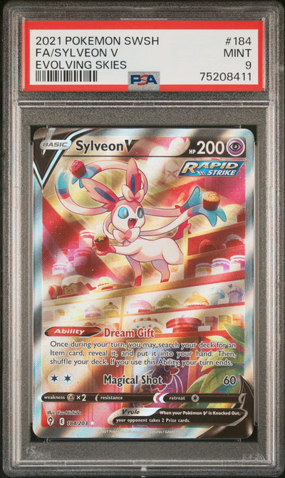 SWSH07 Evolving Skies  184/203 PSA9 #75208411 Sylveon V (Alternate Full Art)  - Holofoil - Ultra Rare