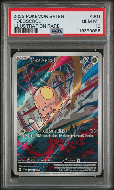 SV01 Scarlet & Violet Base Set  201/198 PSA10 #116399086 Toedscool  - Holofoil - Illustration Rare