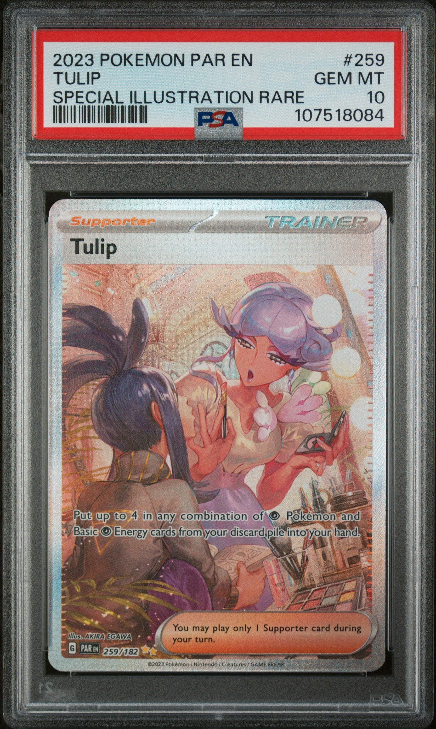 SV04 Paradox Rift  259/182 PSA10 #107518084 Tulip  - Holofoil - Special Illustration Rare