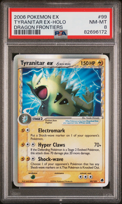 Dragon Frontiers  099 PSA8 #82696172 Tyranitar ex (Delta Species)  - Holofoil - Ultra Rare