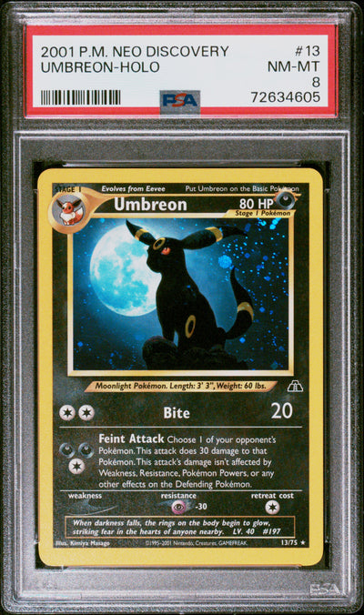 Neo Discovery  013/75 PSA8 #72634605 Umbreon (13)  - Unlimited Holofoil - Holo Rare
