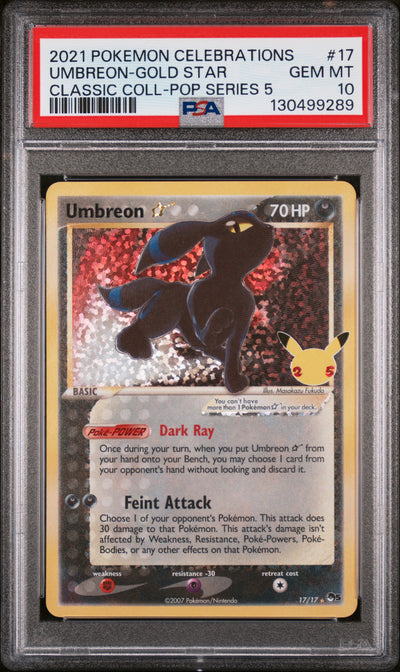 Celebrations Classic Collection  017/17 PSA10 #130499289 Umbreon Star  - Holofoil - Classic Collection