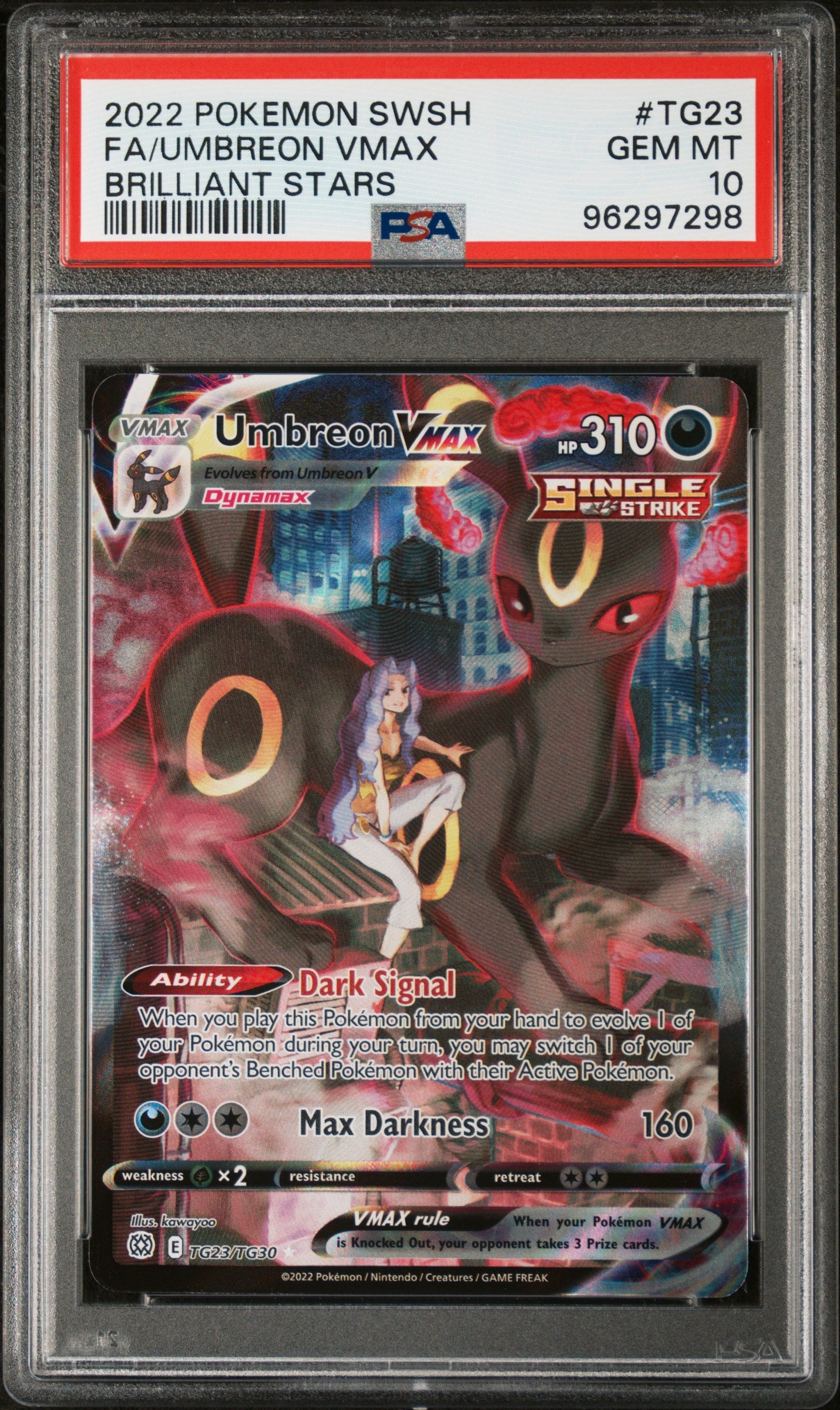 SWSH09 Brilliant Stars Trainer Gallery  TG23/TG30 PSA10 #96297298 Umbreon VMAX  - Holofoil - Ultra Rare