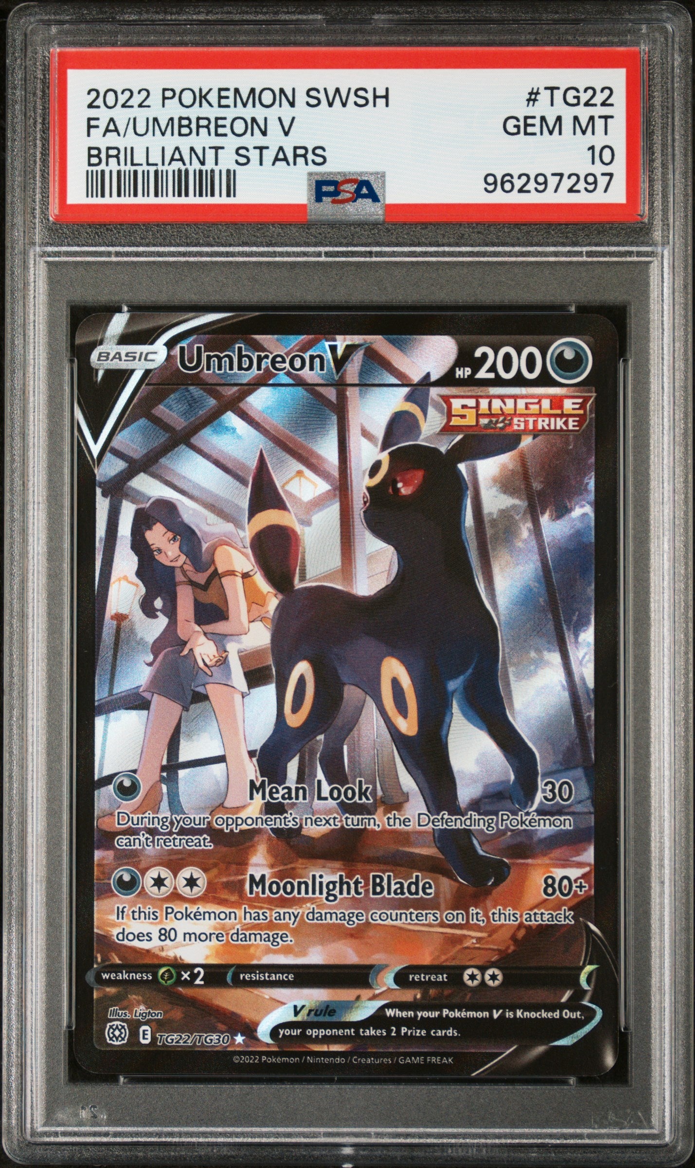SWSH09 Brilliant Stars Trainer Gallery  TG22/TG30 PSA10 #96297297 Umbreon V  - Holofoil - Ultra Rare