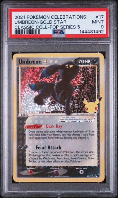 Celebrations Classic Collection  017/17 PSA9 #144481492 Umbreon Star  - Holofoil - Classic Collection
