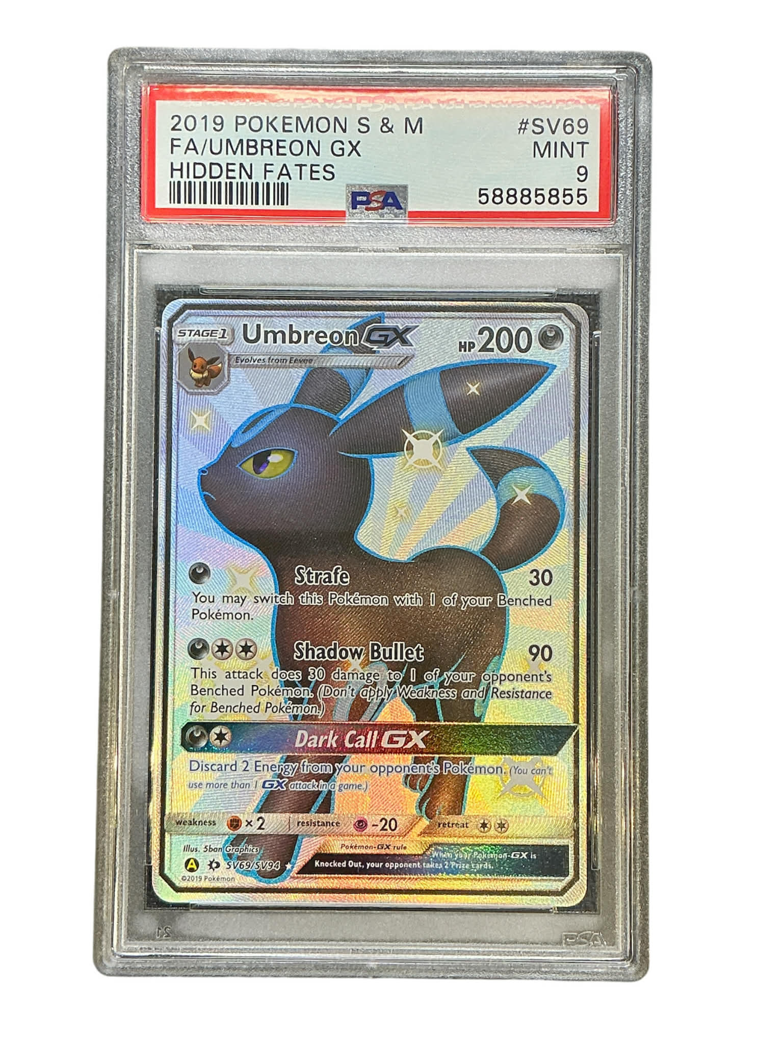 Hidden Fates Shiny Vault  SV69/SV94 PSA9 #58885855 Umbreon GX  - Holofoil - Shiny Holo Rare