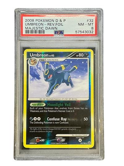 Majestic Dawn  032 PSA8 #57543032 Umbreon  - Reverse Holofoil - Rare