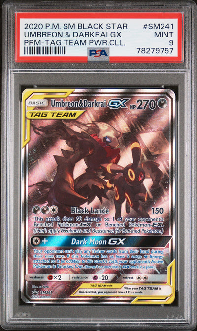 SM Promos  SM241 PSA9 #78279757 Umbreon & Darkrai GX  - Holofoil - Promo
