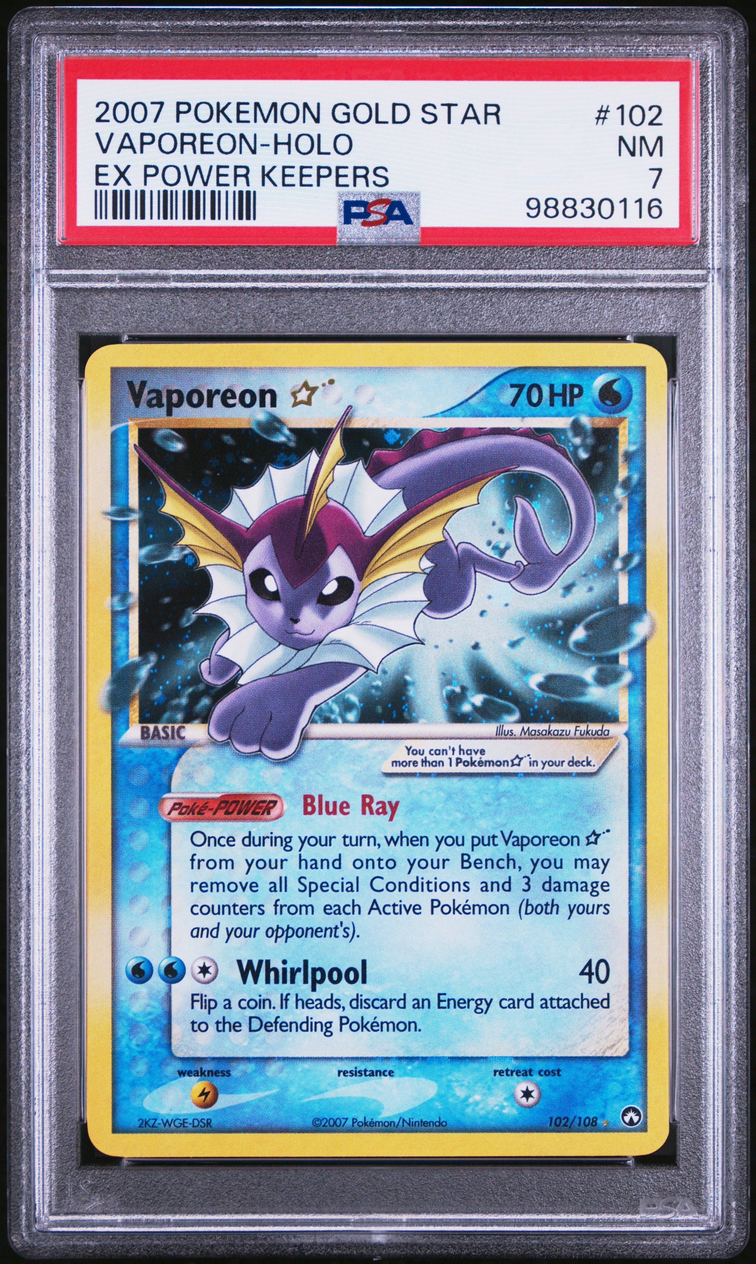 Power Keepers PSA 7 #98830116 Vaporeon Gold Star - Holofoil - Ultra Rare (Copy)