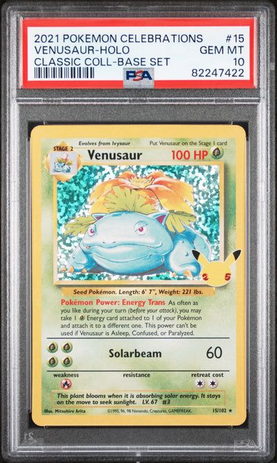 Celebrations Classic Collection  015/102 PSA10 #82247422 Venusaur  - Holofoil - Classic Collection