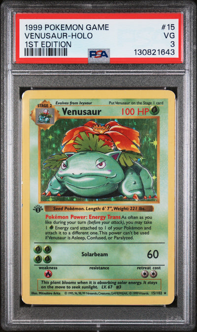 Base Set  015/102 PSA3 #130821643 Venusaur  - Holofoil - Holo Rare