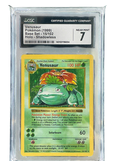 Base Set Shadowless  015/102 CGC7 #1401021196004 Venusaur  - Unlimited Holofoil - Holo Rare