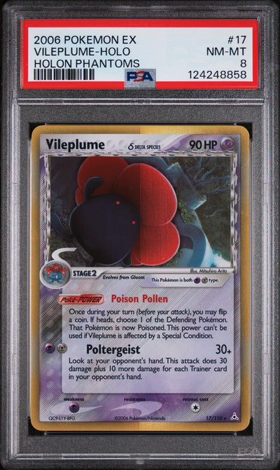 Holon Phantoms  017/110 PSA8 #124248858 Vileplume (Delta Species)  - Holofoil - Holo Rare
