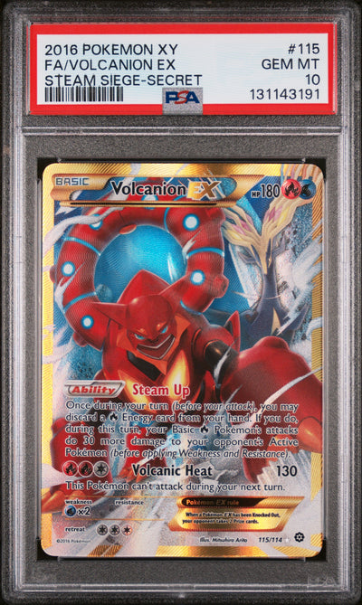 XY  Steam Siege  115/114 PSA10 #131143191 Volcanion EX (Secret)  - Holofoil - Secret Rare