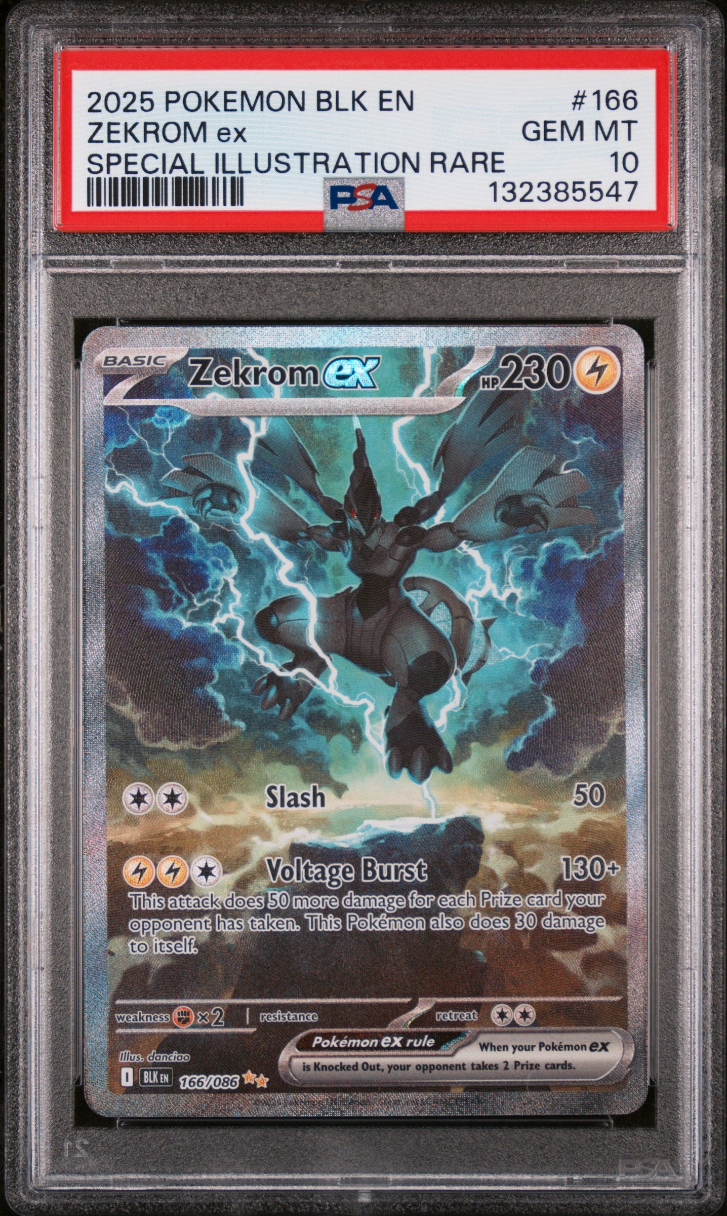 SV Black Bolt  166/086 PSA10 #132385547 Zekrom ex  - Holofoil - Special Illustration Rare