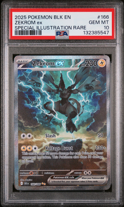 SV Black Bolt  166/086 PSA10 #132385547 Zekrom ex  - Holofoil - Special Illustration Rare