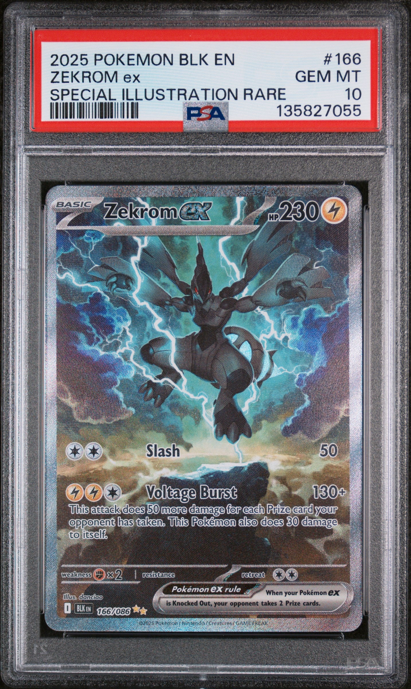 SV Black Bolt  166/086 PSA10 #135827055 Zekrom ex  - Holofoil - Special Illustration Rare
