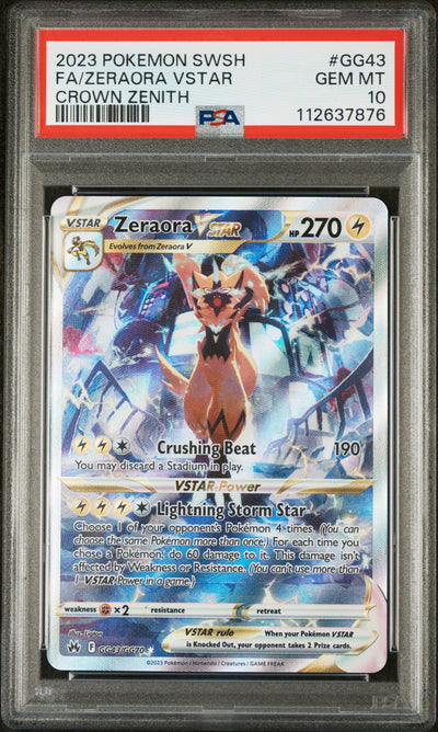 Crown Zenith Galarian Gallery  GG43/GG70 PSA10 #112637876 Zeraora VSTAR  - Holofoil - Ultra Rare