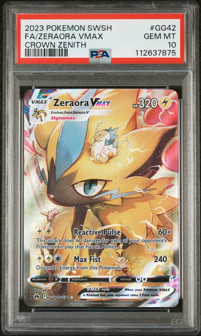 Crown Zenith Galarian Gallery  GG42/GG70 PSA10 #112637875 Zeraora VMAX  - Holofoil - Ultra Rare