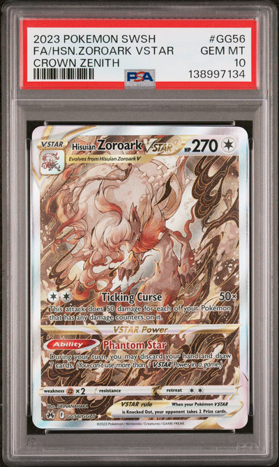 Crown Zenith Galarian Gallery  GG56/GG70 PSA10 #138997134 Hisuian Zoroark VSTAR  - Holofoil - Ultra Rare