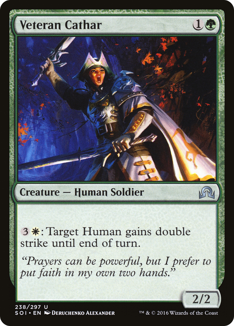 Shadows over Innistrad - (SOI-238) - Veteran Cathar Foil