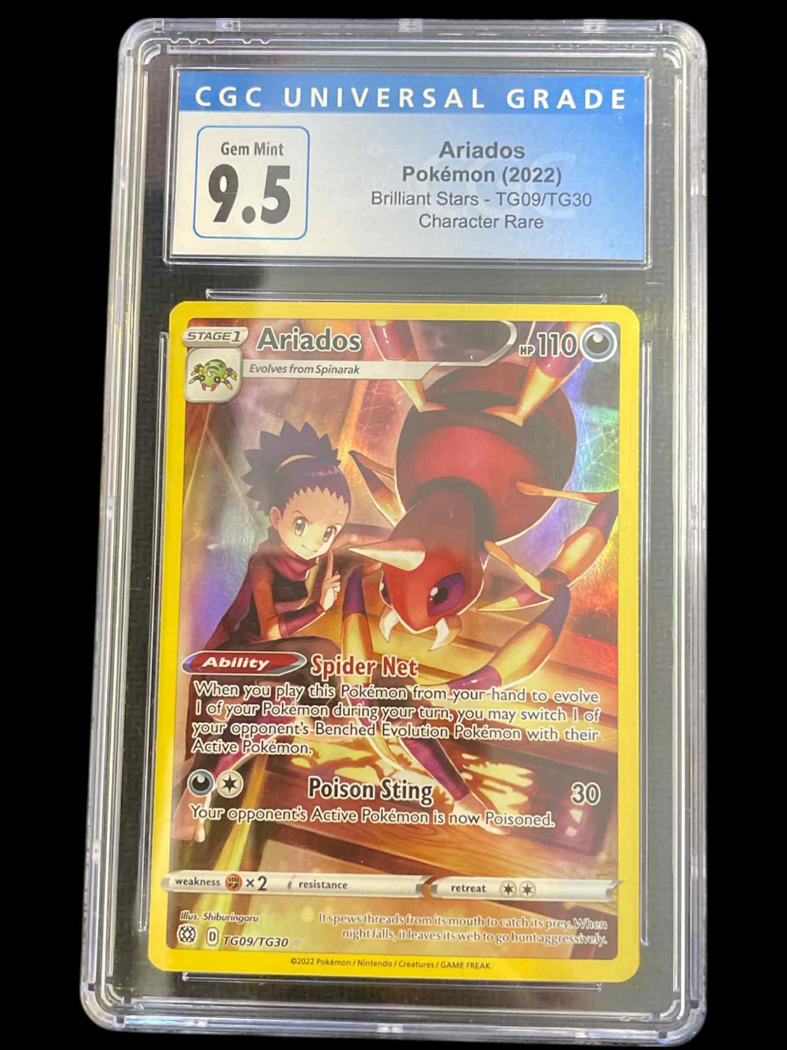 SWSH09 Brilliant Stars Trainer Gallery  TG09/TG30 CGC9.5 #4122575016 Ariados  - Holofoil - Ultra Rare