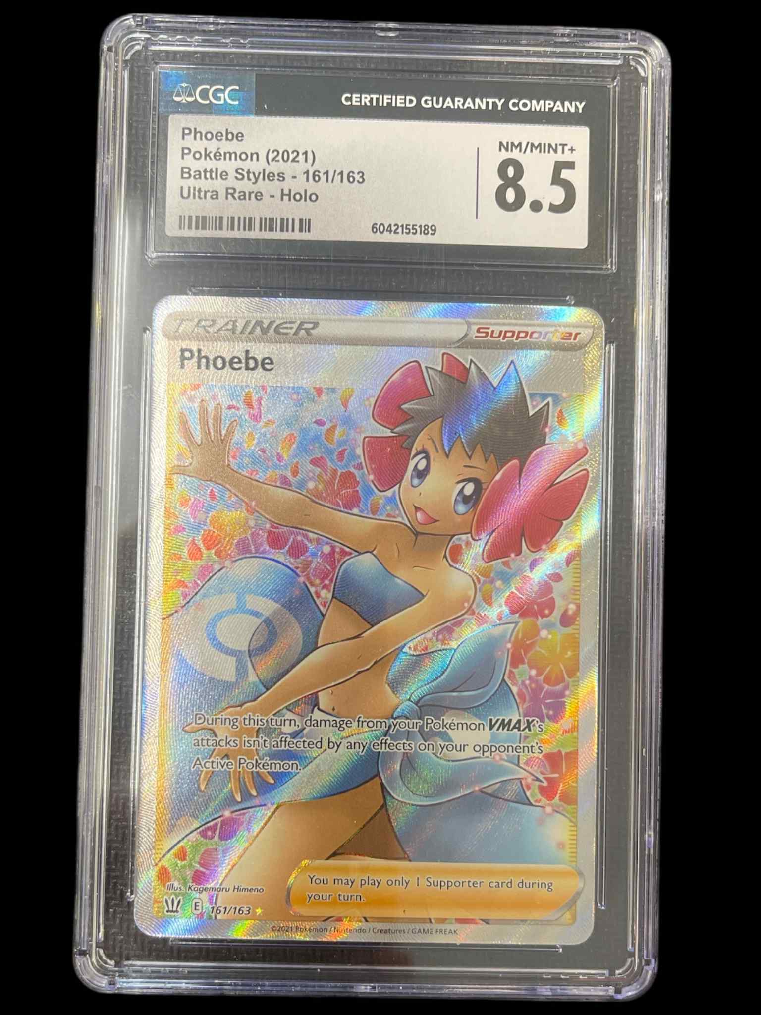 SWSH05 Battle Styles  161/163 CGC8.5 #6042155189 Phoebe (Full Art)  - Holofoil - Ultra Rare