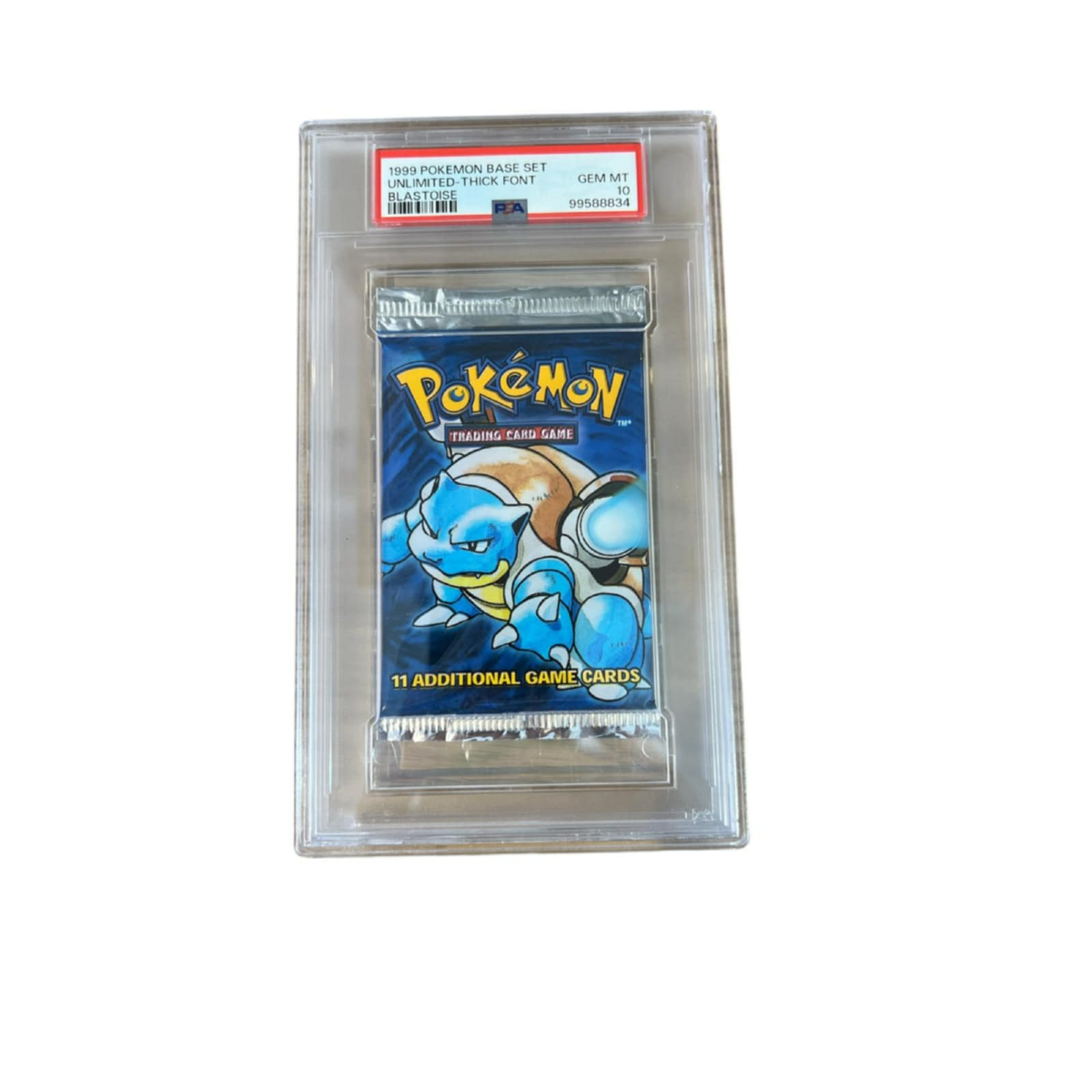 Pokemon Graded Booster Pack - Base Set Blastoise Artwork - Thick Font - PSA 10 GEM MINT