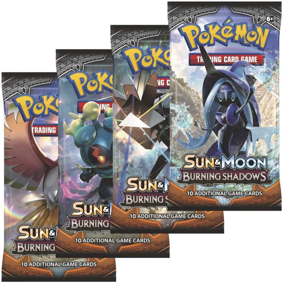 Pokemon Sun & Moon - SM03 - Burning Shadows Loose Booster Pack Art Set (4 Packs)