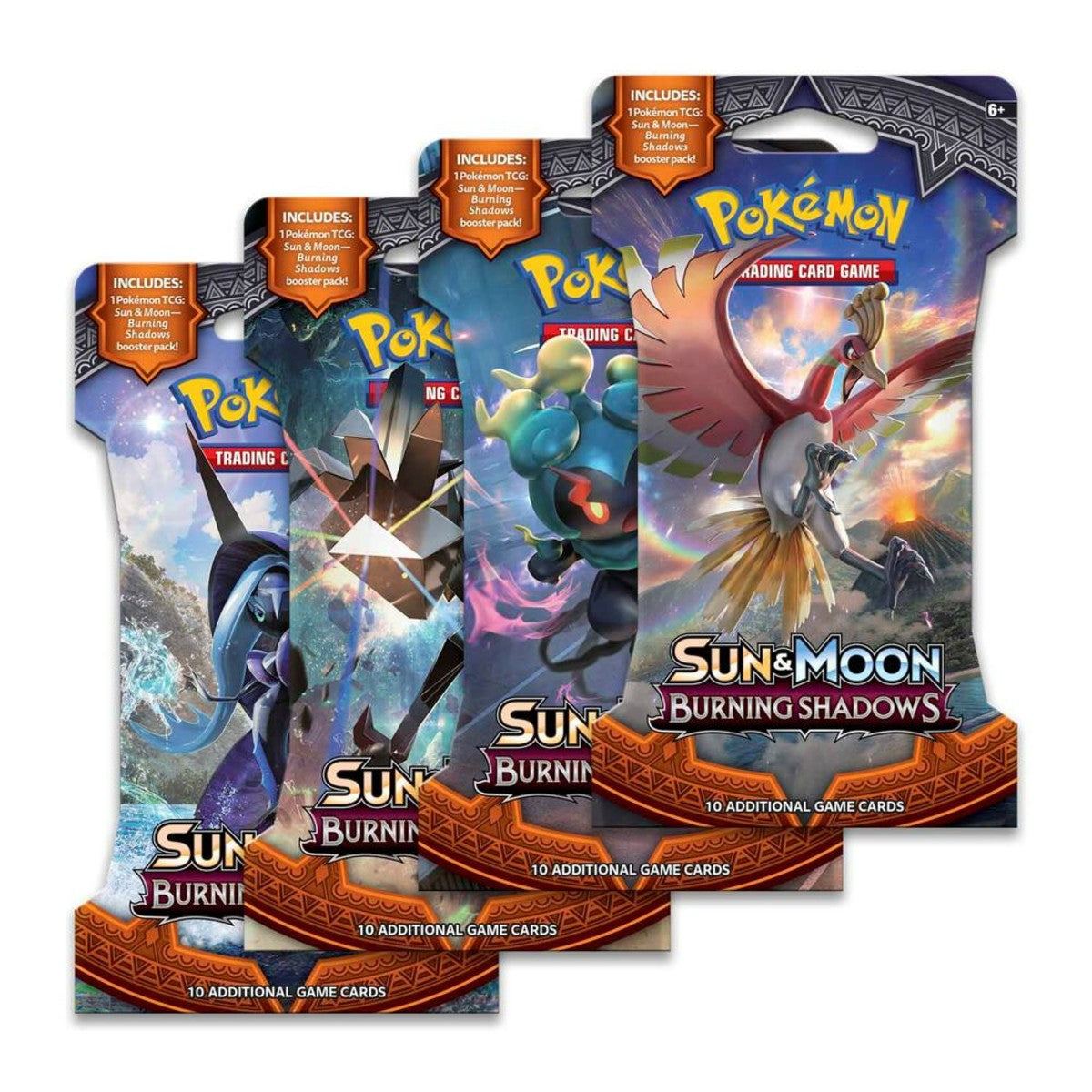 Pokemon Sun & Moon - SM03 - Burning Shadows Sleeved Booster Pack Art Set (4 Packs)