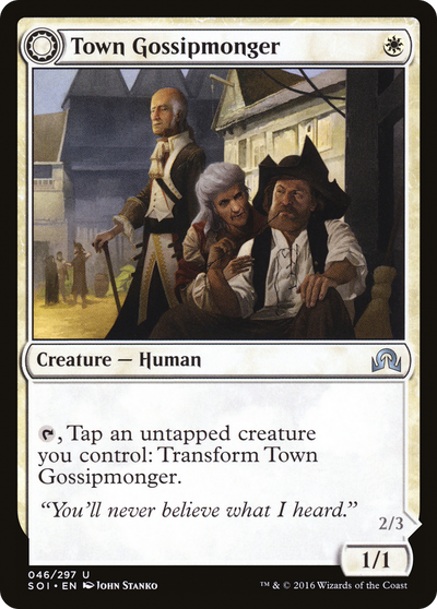 Shadows over Innistrad - (SOI-046) - Town Gossipmonger: (Double Faced Transform) Foil