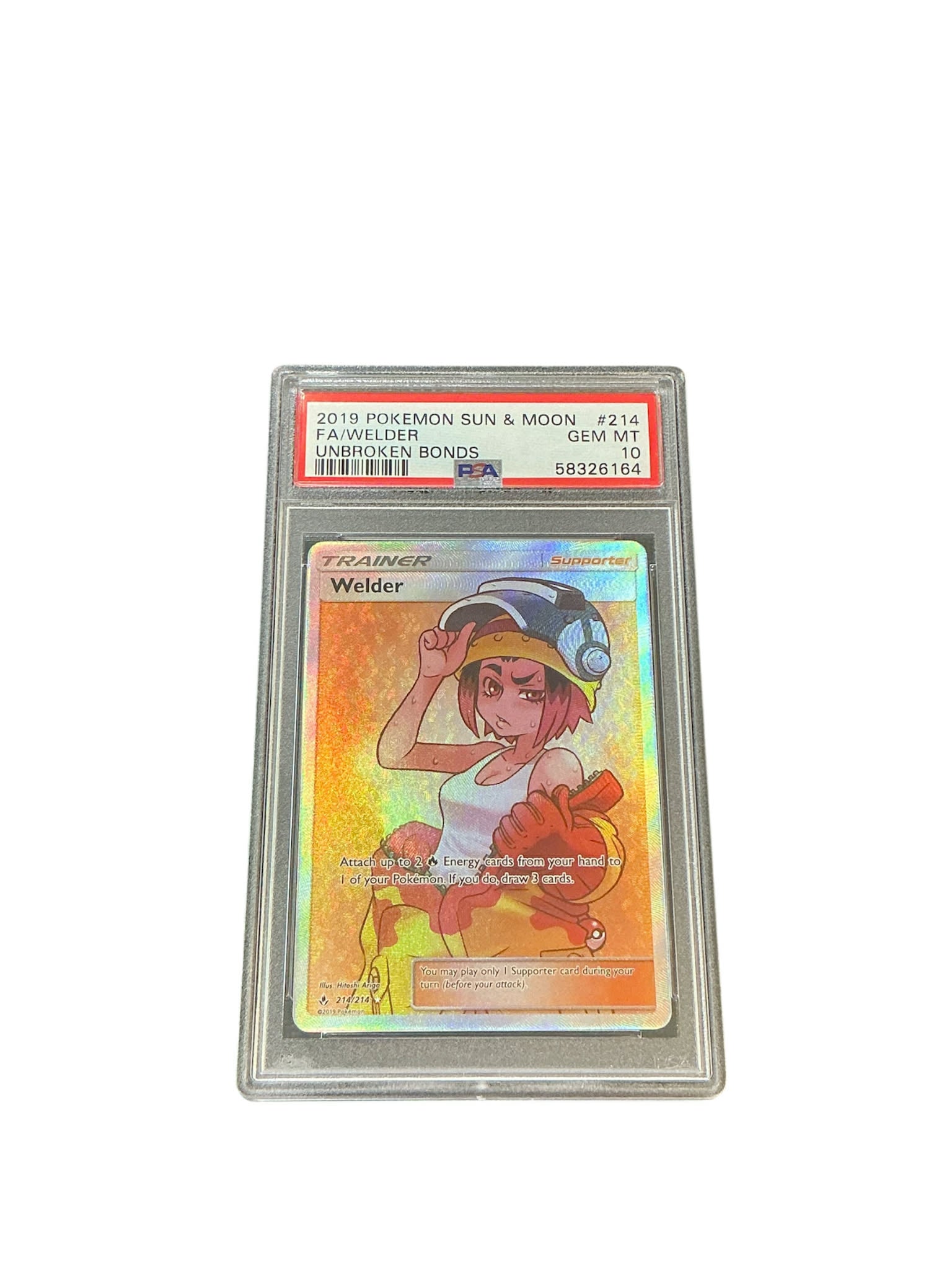 SM  Unbroken Bonds  214/214 PSA10 58326164 Welder (Full Art)  - Holofoil - Ultra Rare