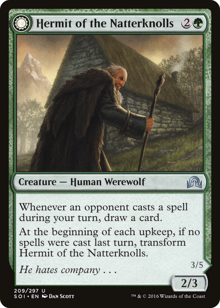 Shadows over Innistrad - (SOI-209) - Hermit of the Natterknolls: (Double Faced Transform)
