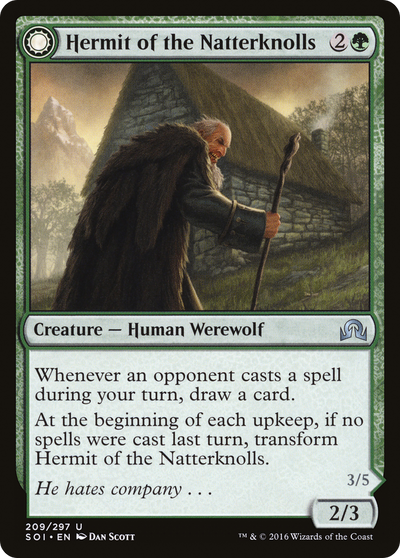 Shadows over Innistrad - (SOI-209) - Hermit of the Natterknolls: (Double Faced Transform) Foil