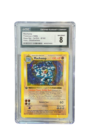 Base Set Shadowless  008/102 CGC 8 #1401023741012 Machamp  - 1st Edition Holofoil - Holo Rare