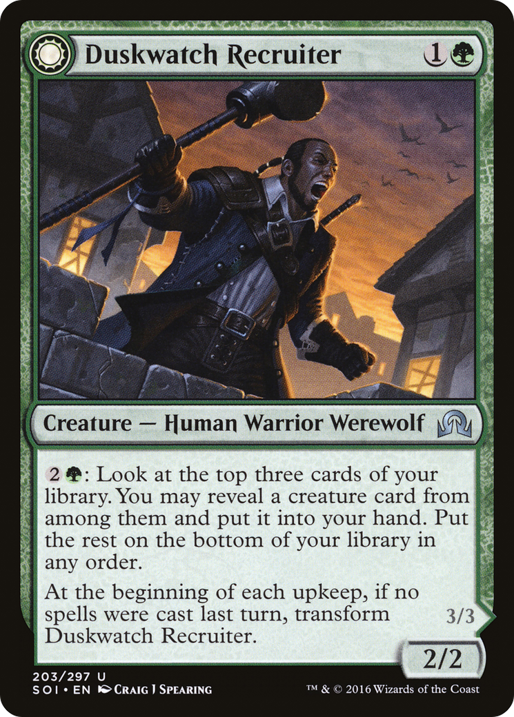Shadows over Innistrad - (SOI-203) - Duskwatch Recruiter: (Double Faced Transform)