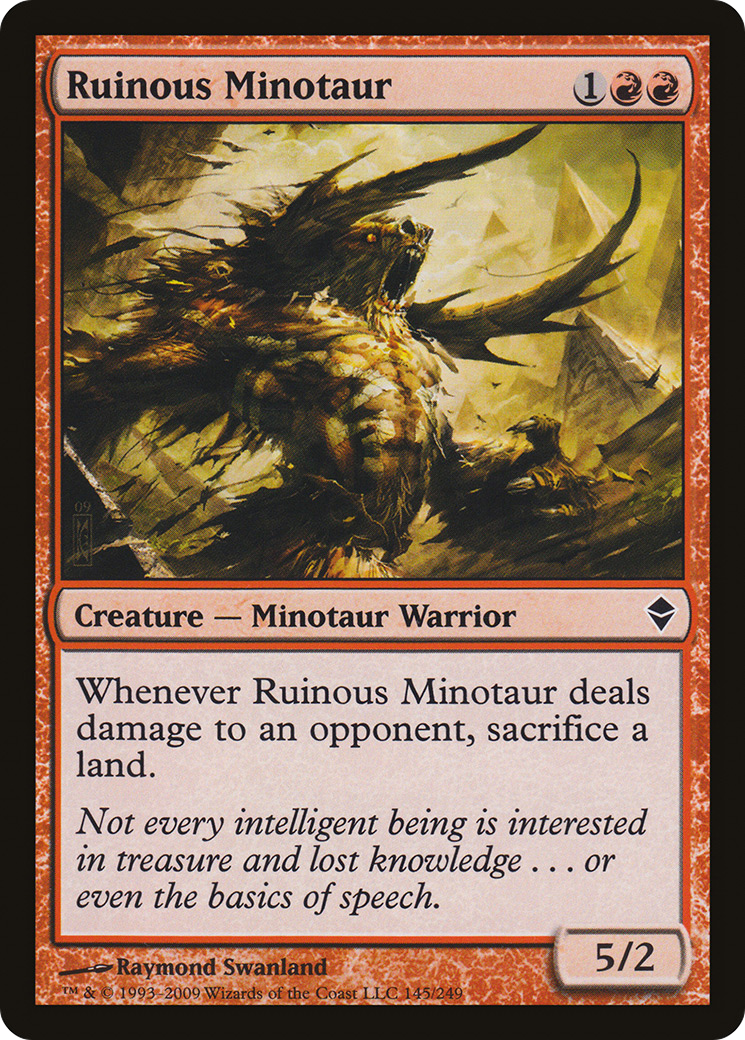 Zendikar - (ZEN-145) - Ruinous Minotaur Foil