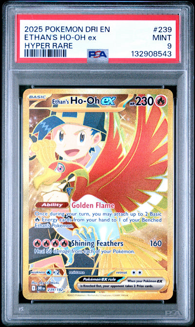 SV10 Destined Rivals  239/182 PSA 9 #132908543 Ethan's Ho-oh  - Holofoil - Hyper Rare