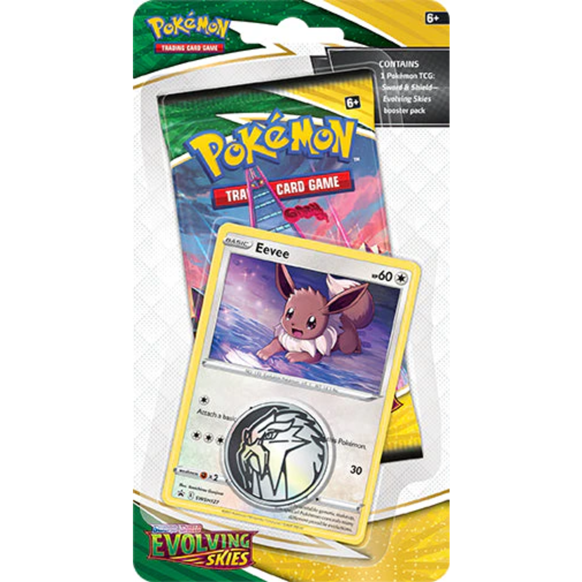 Pokemon Sword & Shield - SWSH07 - Evolving Skies Checklane Blister (Eevee)