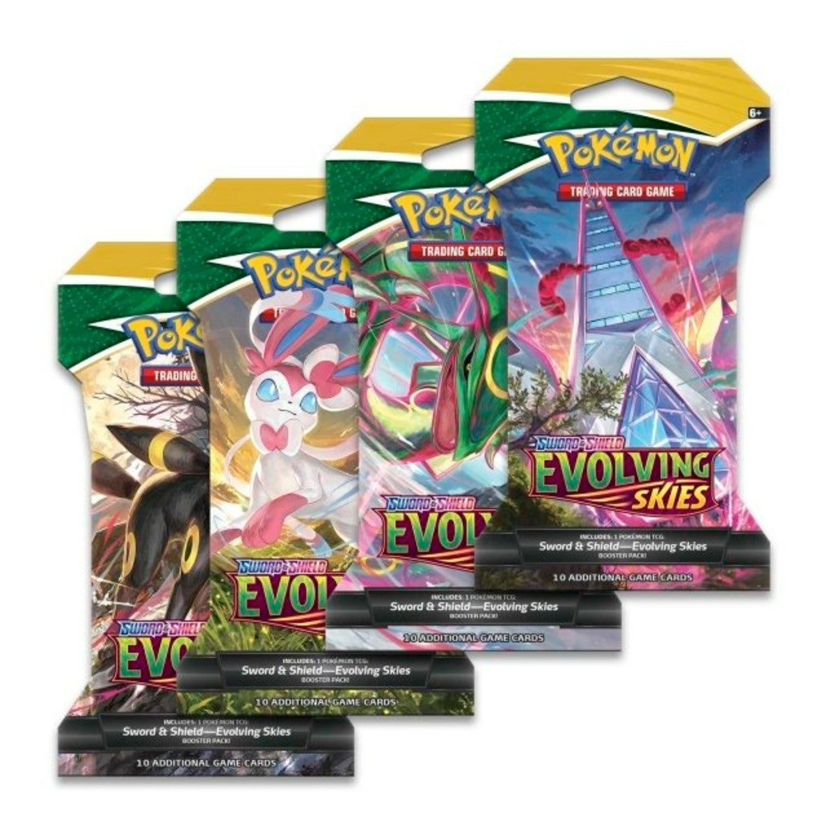 Pokemon Sword & Shield - SWSH07 - Evolving Skies Sleeved Booster Pack Art Set (4 packs)