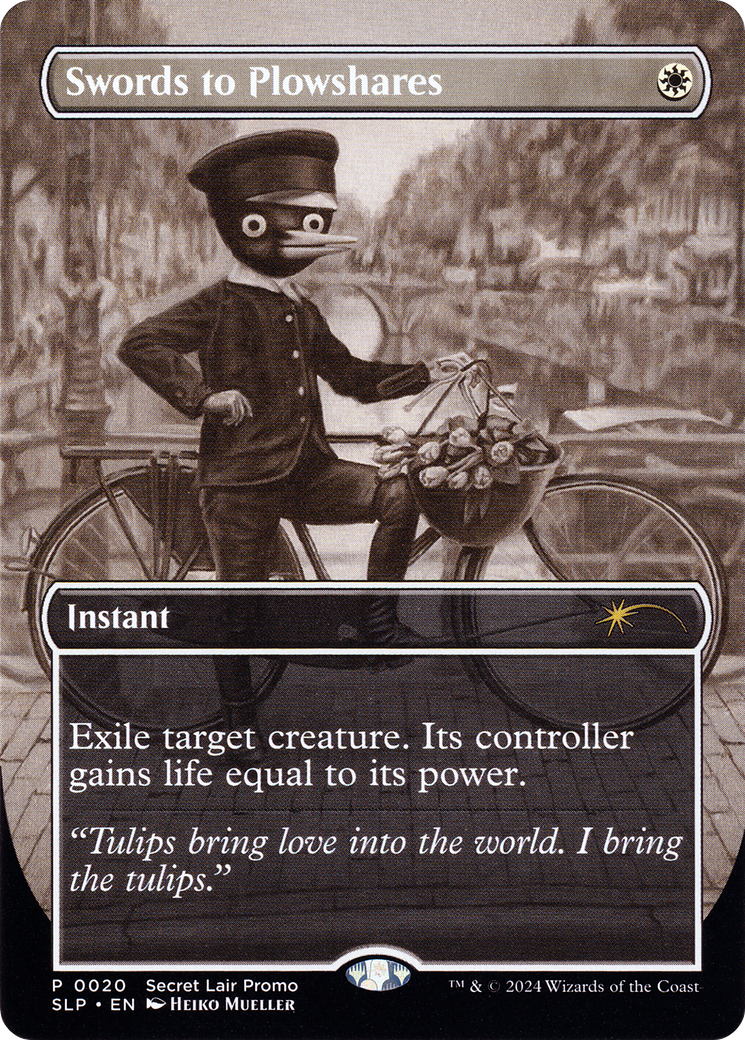 Secret Lair Showdown - (SLP-020) - Swords to Plowshares (Borderless) Foil