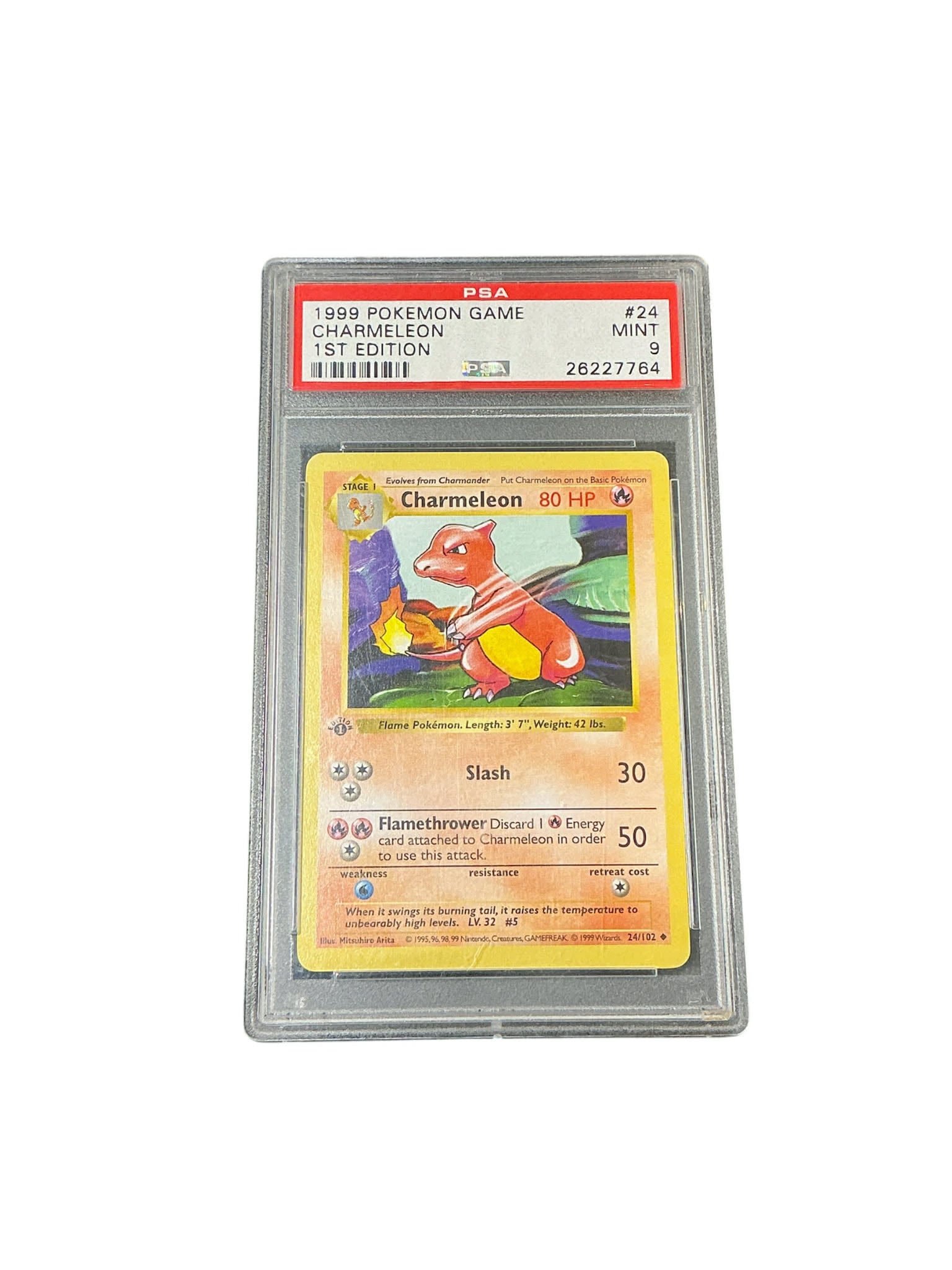 Base Set Shadowless  024/102 PSA9 #26227764 Charmeleon  - 1st Edition - Uncommon