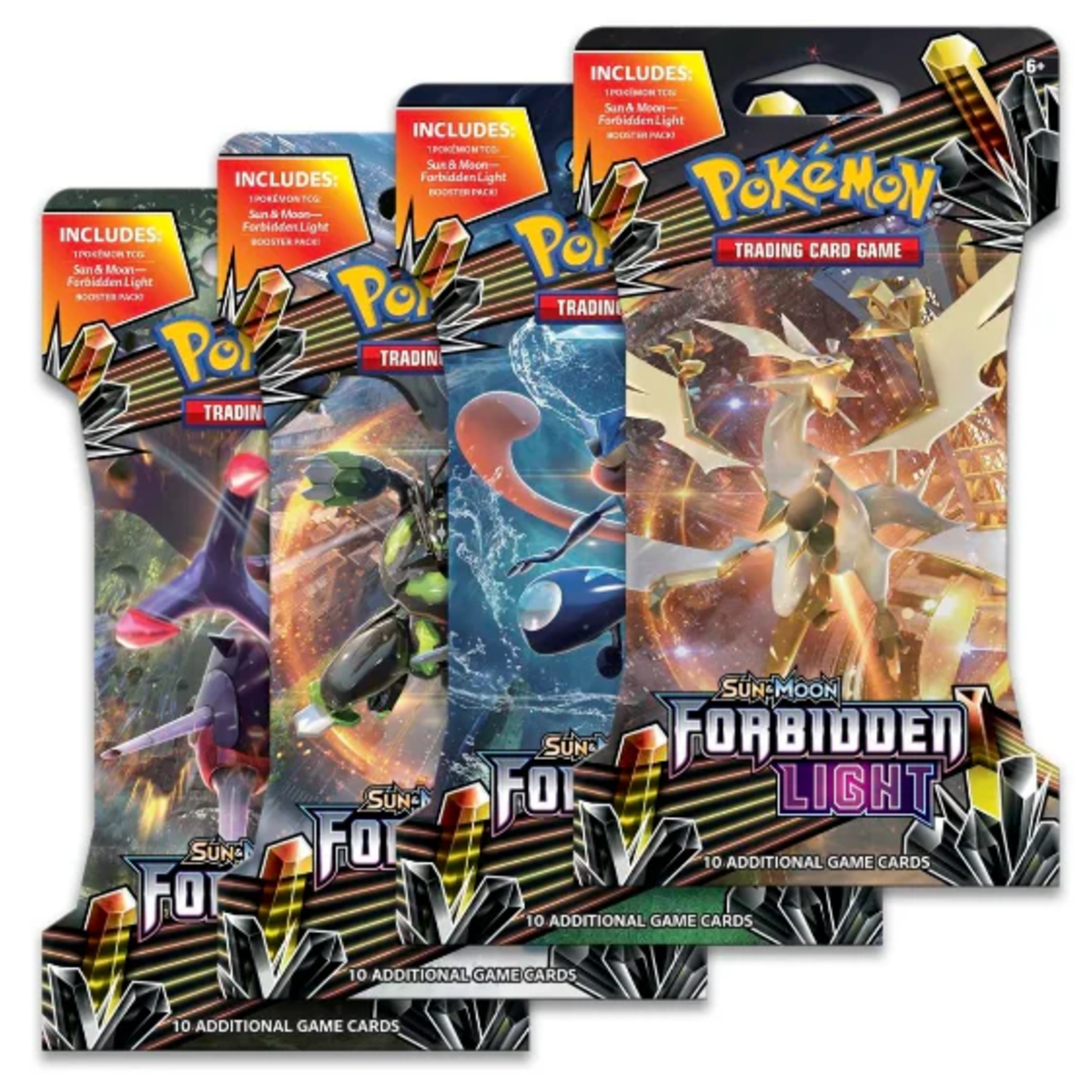 Pokemon Sun & Moon - SM06 - Forbidden Light Sleeved Booster Pack Art Set (4 packs)